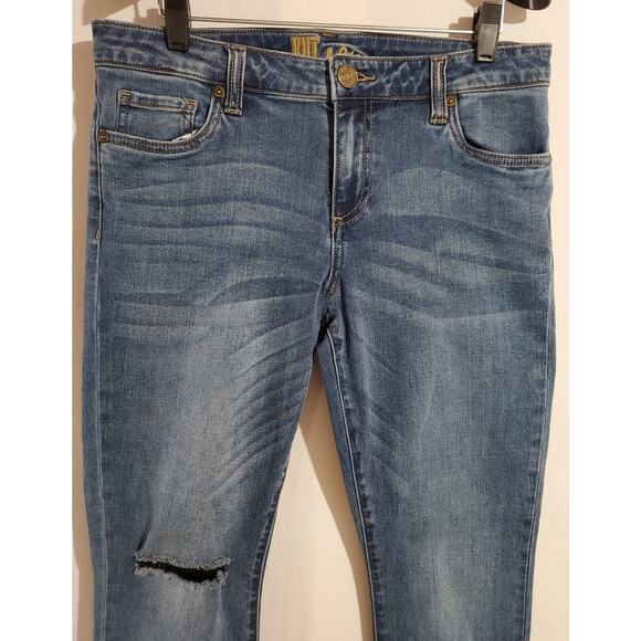 Kut from the Kloth Connie Distressed Frayed Hem Skinny Ankle Jeans Womens 10 - Picture 3 of 9
